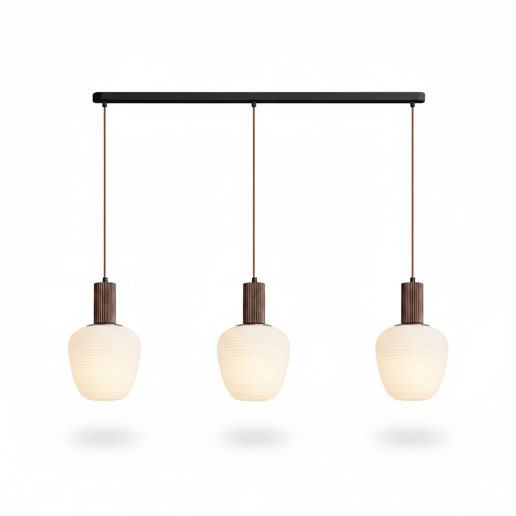 White Fluted Pendant Light — Pendant Light | Maison Monashee — view 10