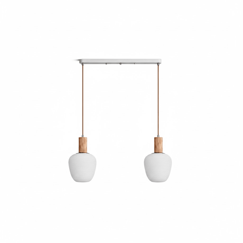 White Fluted Pendant Light — Pendant Light | Maison Monashee — view 13