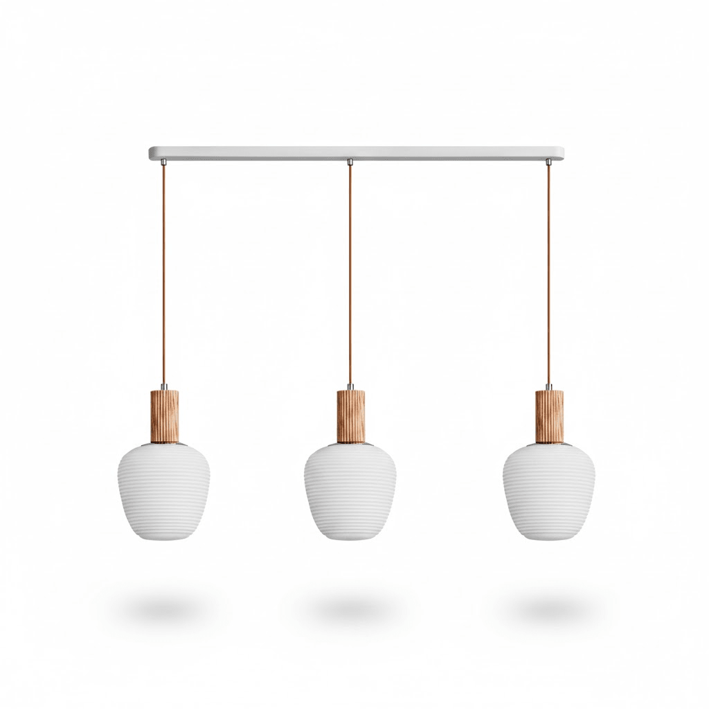 White Fluted Pendant Light — Pendant Light | Maison Monashee — view 14