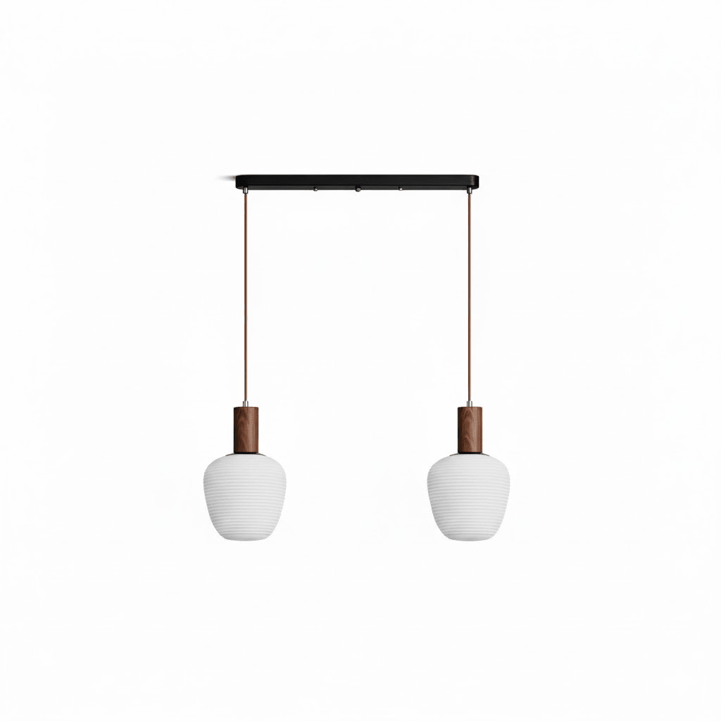 White Fluted Pendant Light — Pendant Light | Maison Monashee — view 16