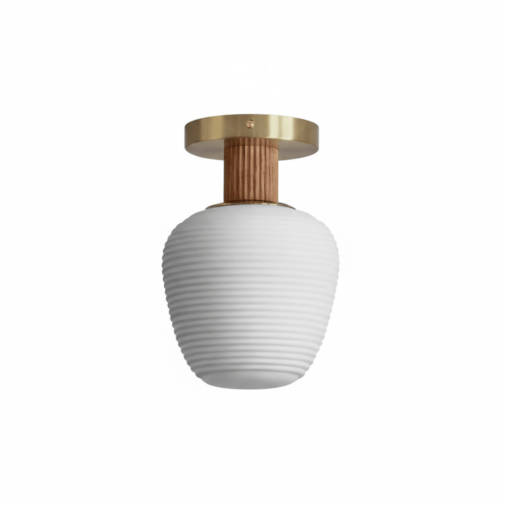 Ribbed Glass Flush Mount — Ceiling Light | Maison Monashee — view 7