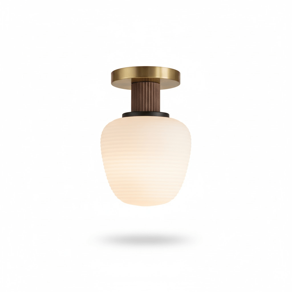 Ribbed Glass Flush Mount — Ceiling Light | Maison Monashee — view 10