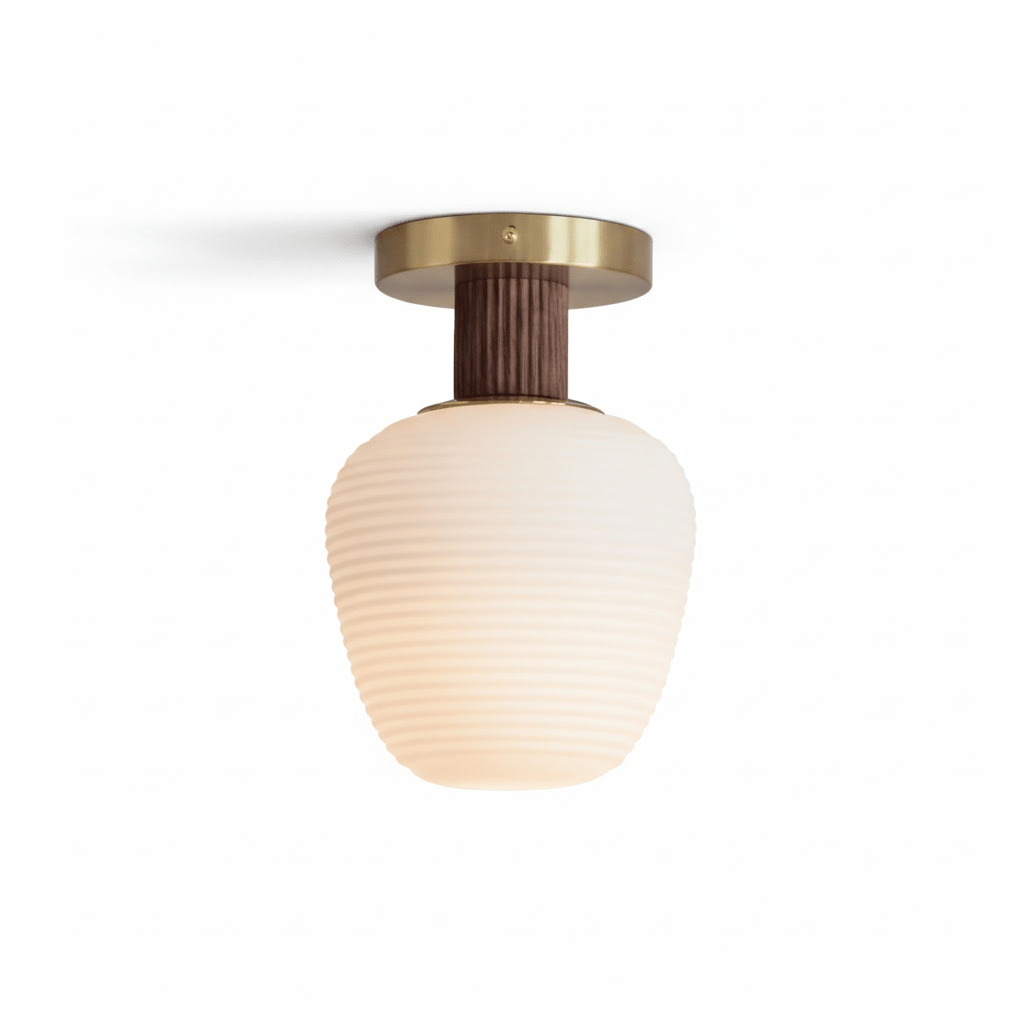 Ribbed Glass Flush Mount — Ceiling Light | Maison Monashee — view 11