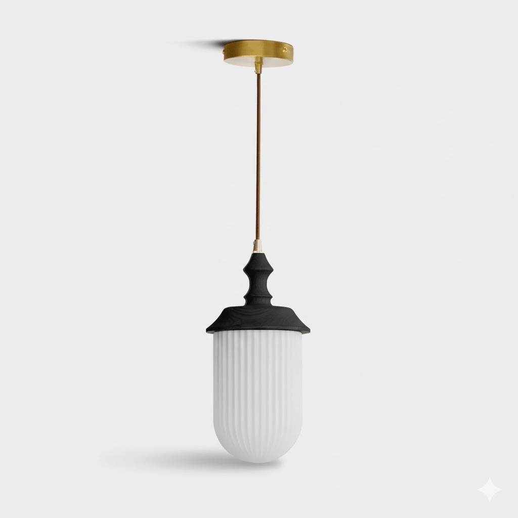 Ribbed Glass Pendant Lighting — Pendant Light | Maison Monashee — view 7