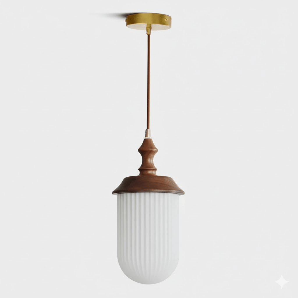 Ribbed Glass Pendant Lighting — Pendant Light | Maison Monashee — view 6