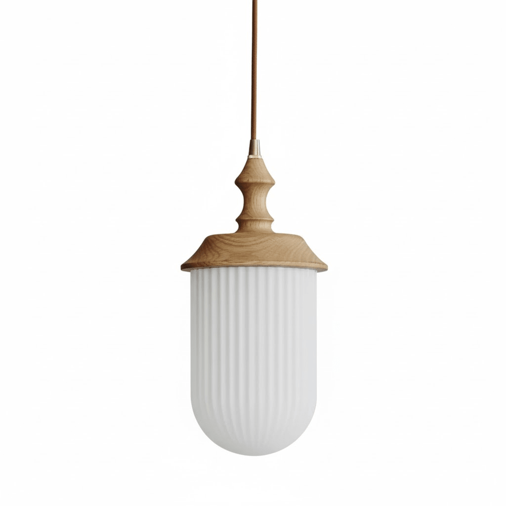 Ribbed Glass Pendant Lighting — Pendant Light | Maison Monashee — view 8