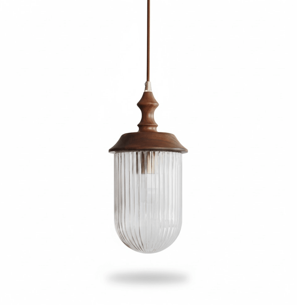 Ribbed Glass Pendant Lighting — Pendant Light | Maison Monashee — view 9
