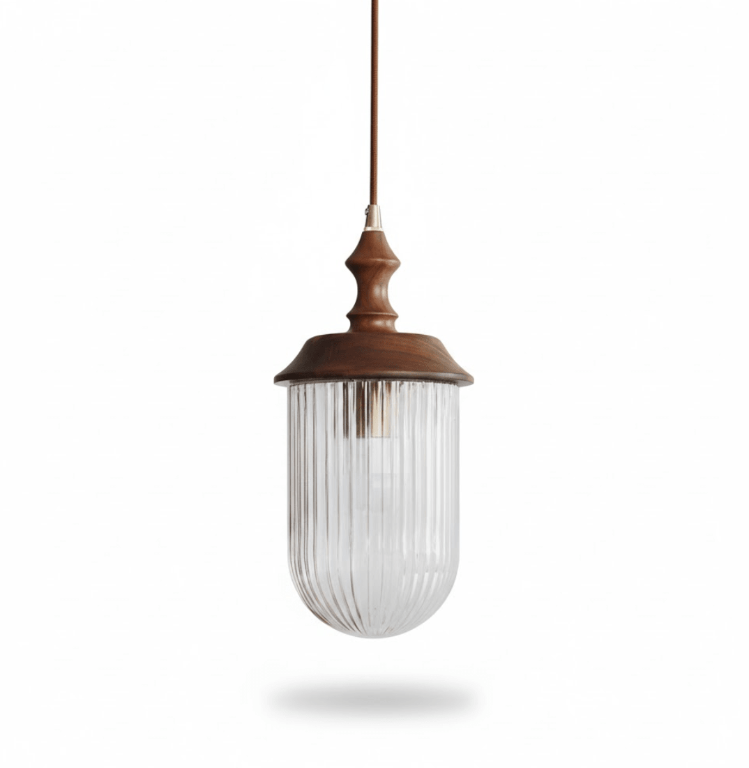 Ribbed Glass Pendant Lighting — Pendant Light | Maison Monashee — view 9