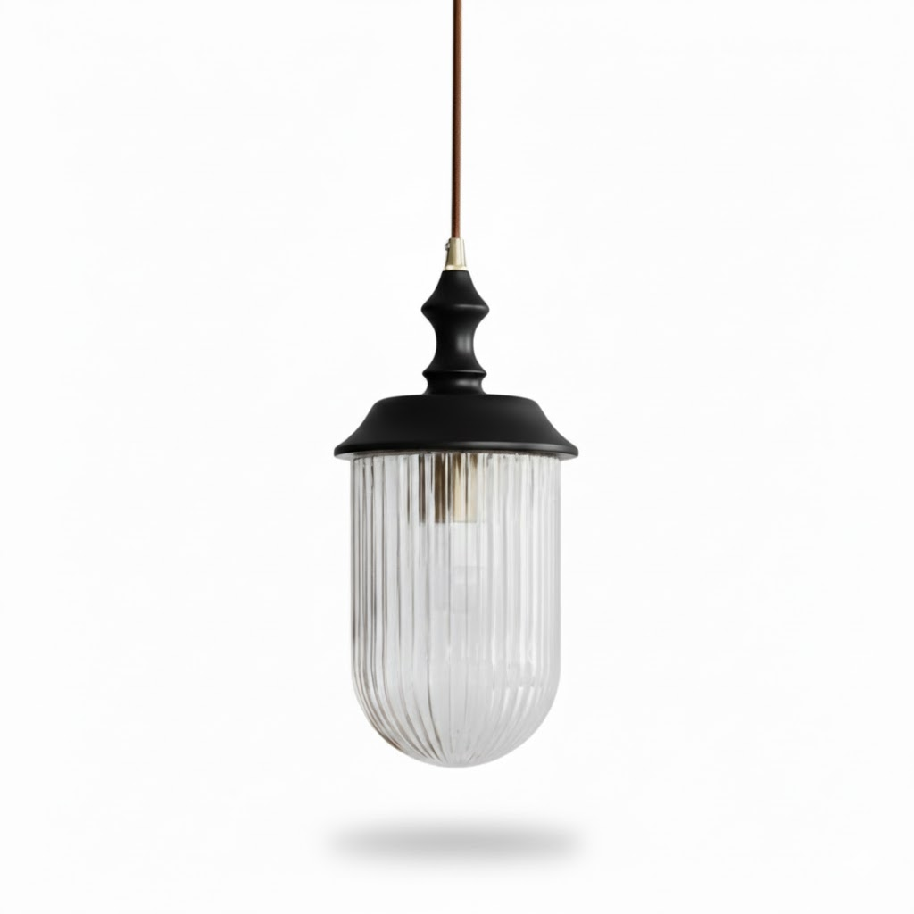 Ribbed Glass Pendant Lighting — Pendant Light | Maison Monashee — view 10