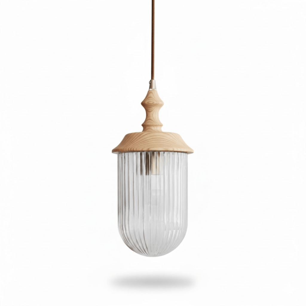 Ribbed Glass Pendant Lighting — Pendant Light | Maison Monashee — view 11