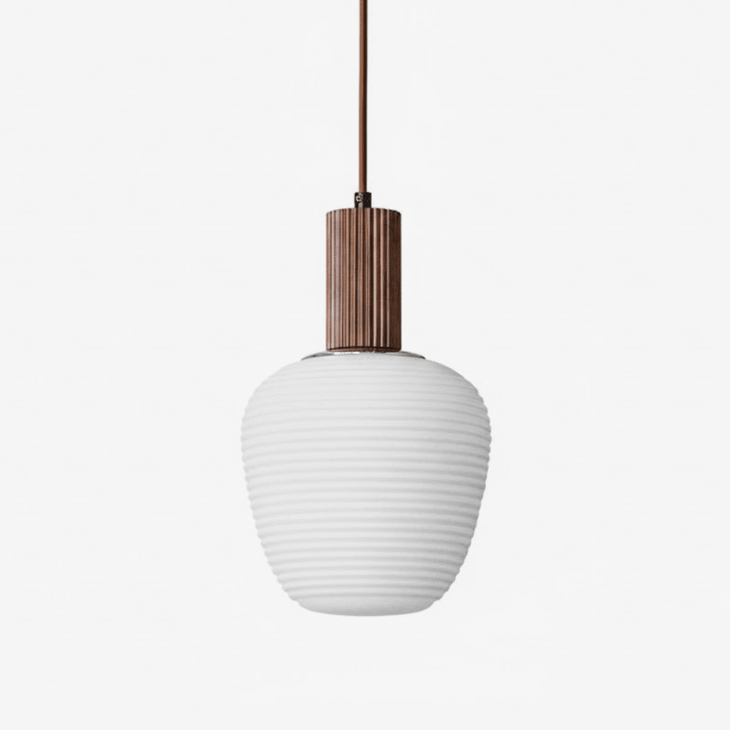 White Fluted Pendant Light — Pendant Light | Maison Monashee