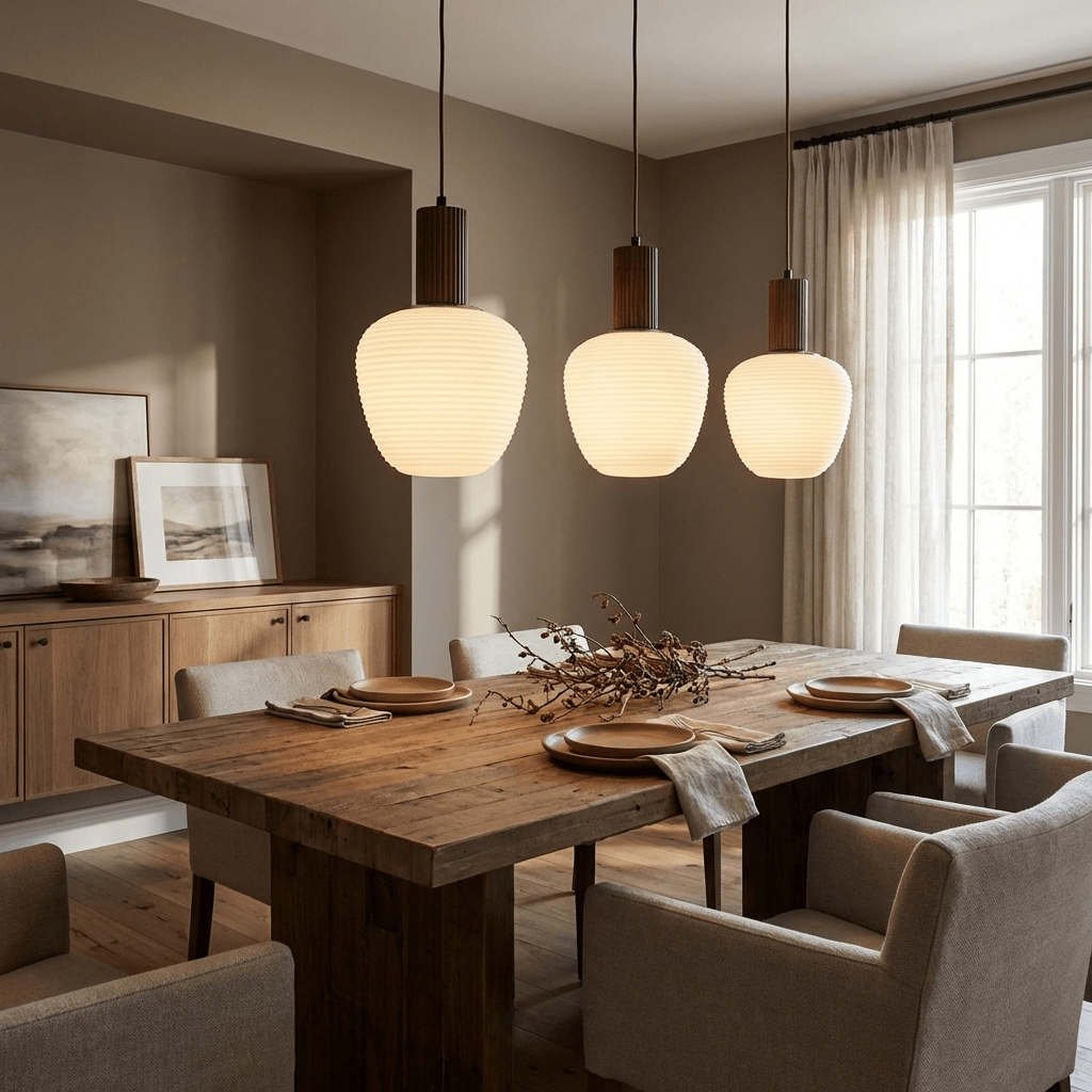 White Fluted Pendant Light — Pendant Light | Maison Monashee — view 5
