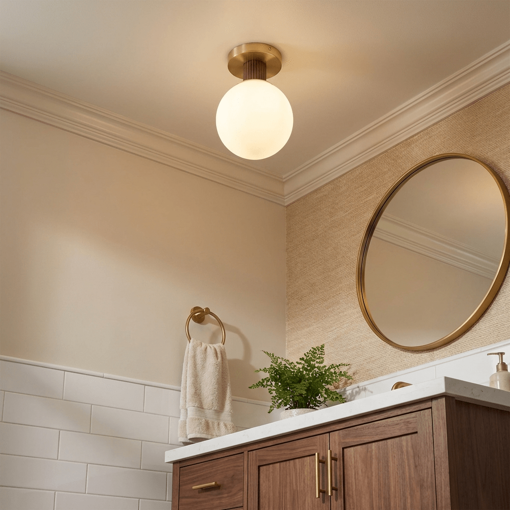 Ribbed Glass Flush Mount — Ceiling Light | Maison Monashee — view 2