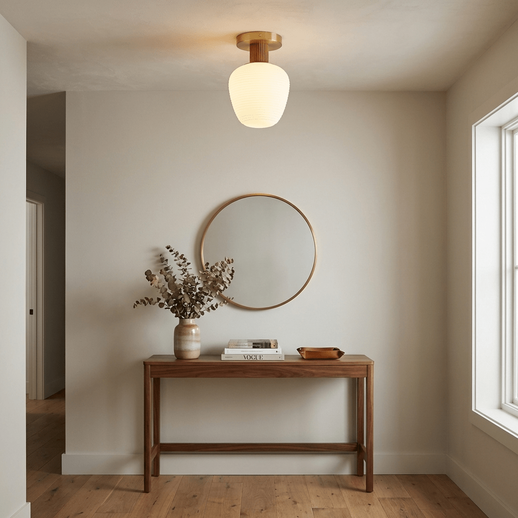 Ribbed Glass Flush Mount — Ceiling Light | Maison Monashee — view 12