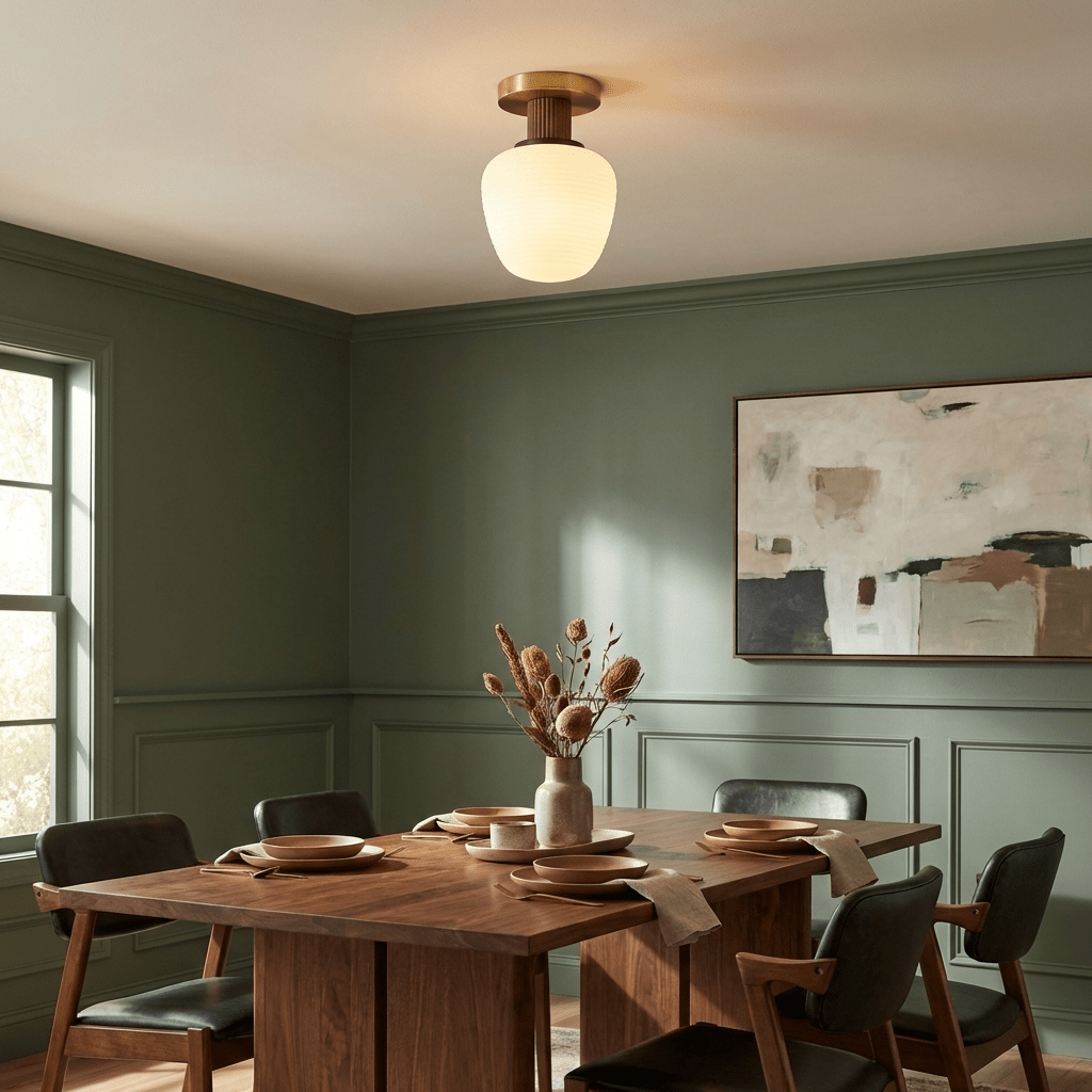 Ribbed Glass Flush Mount — Ceiling Light | Maison Monashee — view 14