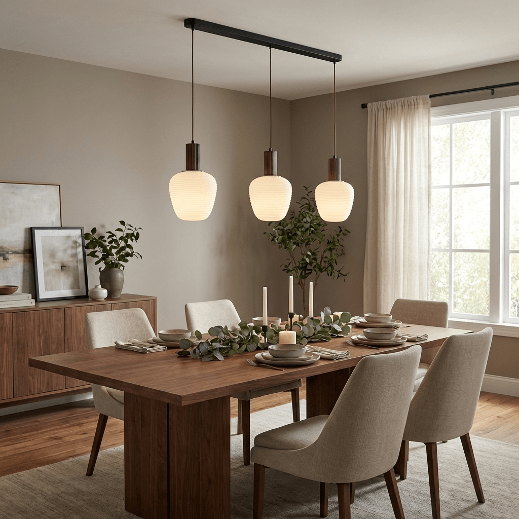 White Fluted Pendant Light — Pendant Light | Maison Monashee — view 8