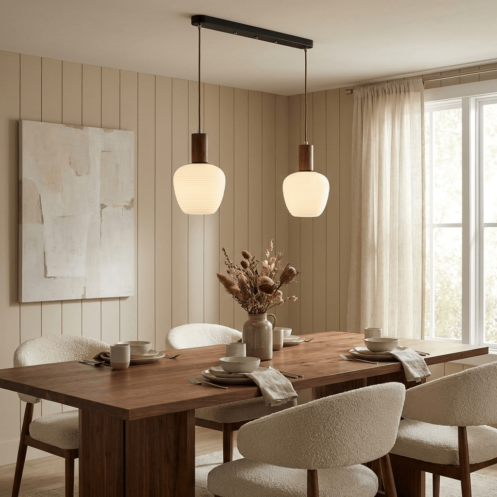 White Fluted Pendant Light — Pendant Light | Maison Monashee — view 21
