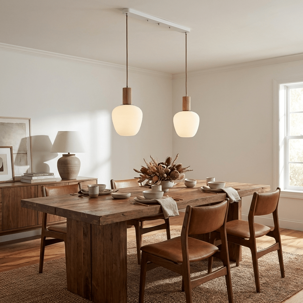White Fluted Pendant Light — Pendant Light | Maison Monashee — view 22