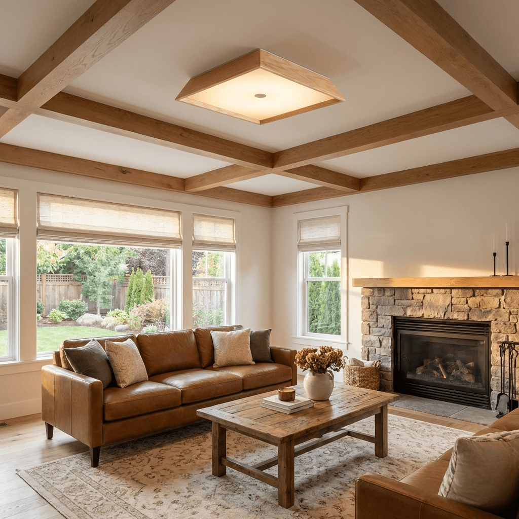 Square Wood Light Fixture — Ceiling Light | Maison Monashee — view 2