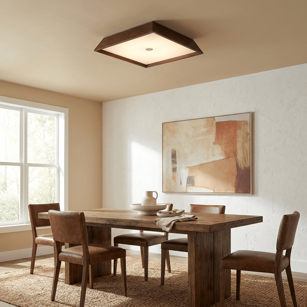 Square Wood Light Fixture — Ceiling Light | Maison Monashee — view 9