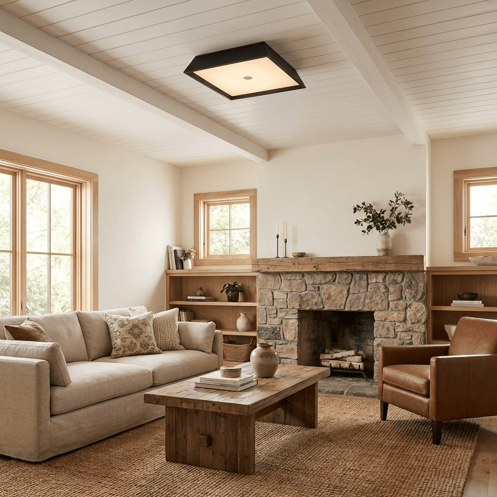 Square Wood Light Fixture — Ceiling Light | Maison Monashee — view 8