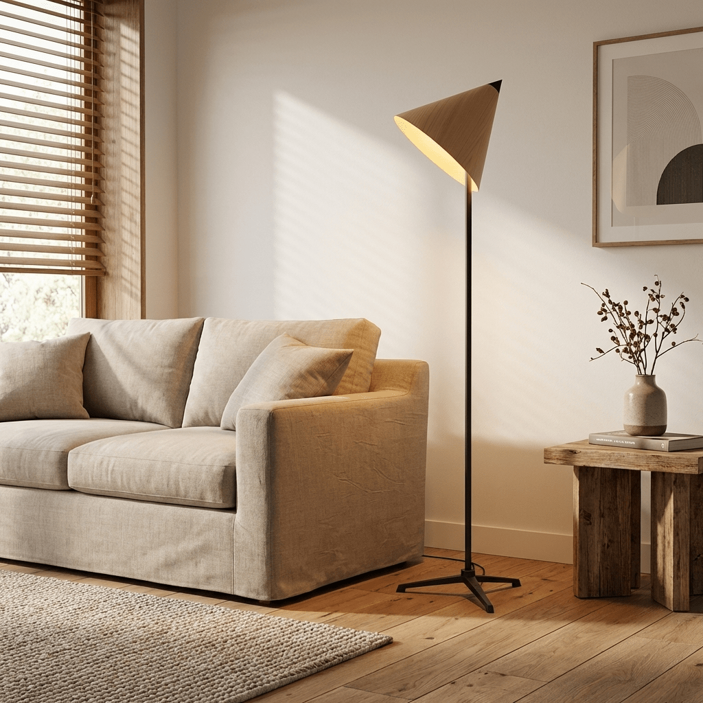 Light Wood Tripod Floor Lamp — Floor Lamp | Maison Monashee — view 2