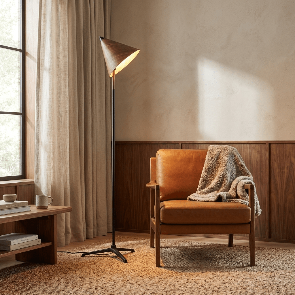Light Wood Tripod Floor Lamp — Floor Lamp | Maison Monashee — view 5