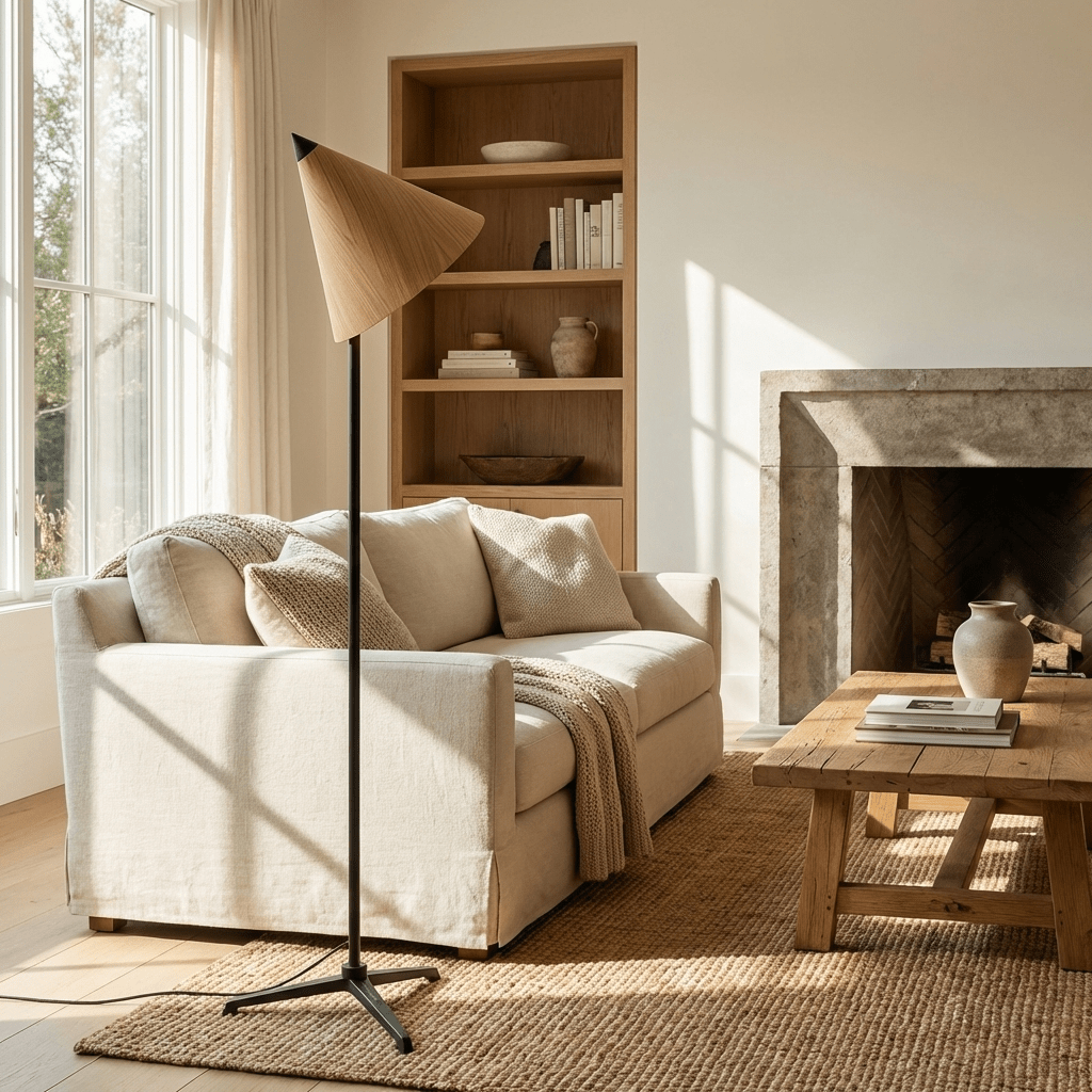 Light Wood Tripod Floor Lamp — Floor Lamp | Maison Monashee — view 3