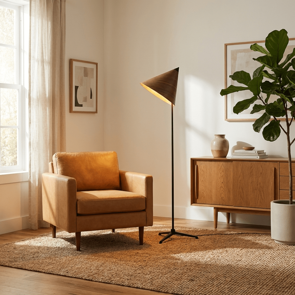 Light Wood Tripod Floor Lamp — Floor Lamp | Maison Monashee — view 13