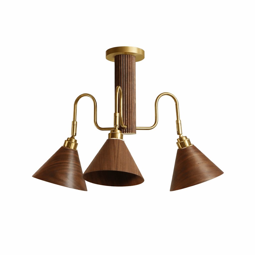 Mid-Century Modern Wood Chandelier — Chandelier | Maison Monashee — view 9
