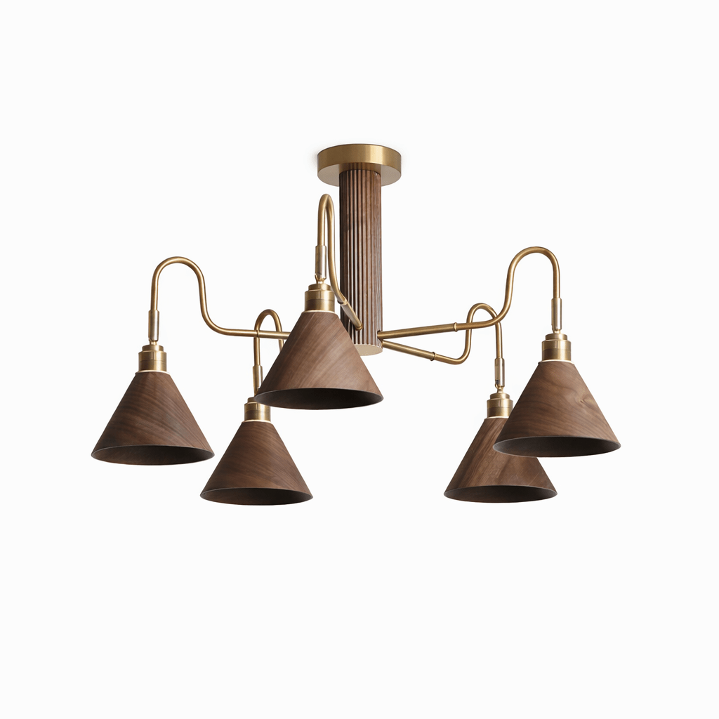 Mid-Century Modern Wood Chandelier — Chandelier | Maison Monashee — view 10
