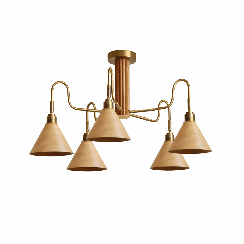 Mid-Century Modern Wood Chandelier — Chandelier | Maison Monashee — view 11