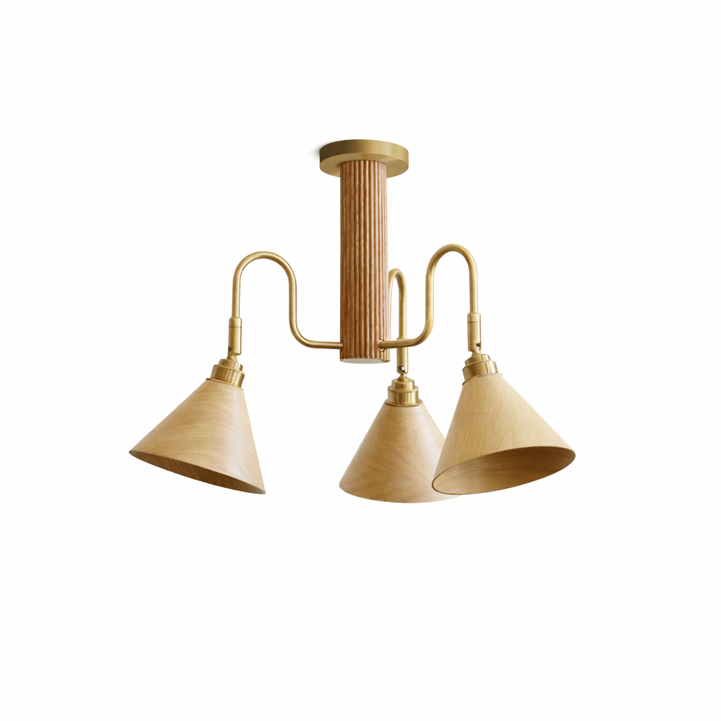 Mid-Century Modern Wood Chandelier — Chandelier | Maison Monashee — view 12