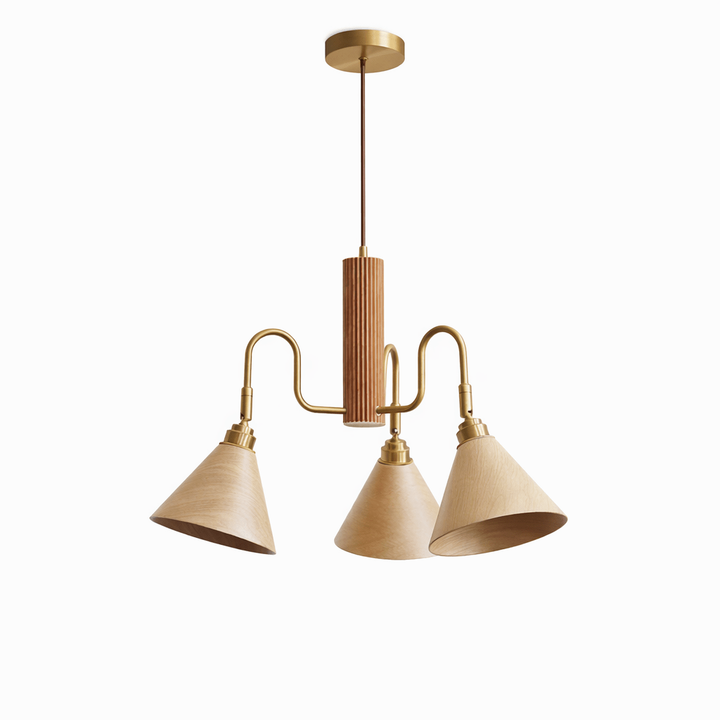 Mid-Century Modern Wood Chandelier — Chandelier | Maison Monashee — view 16