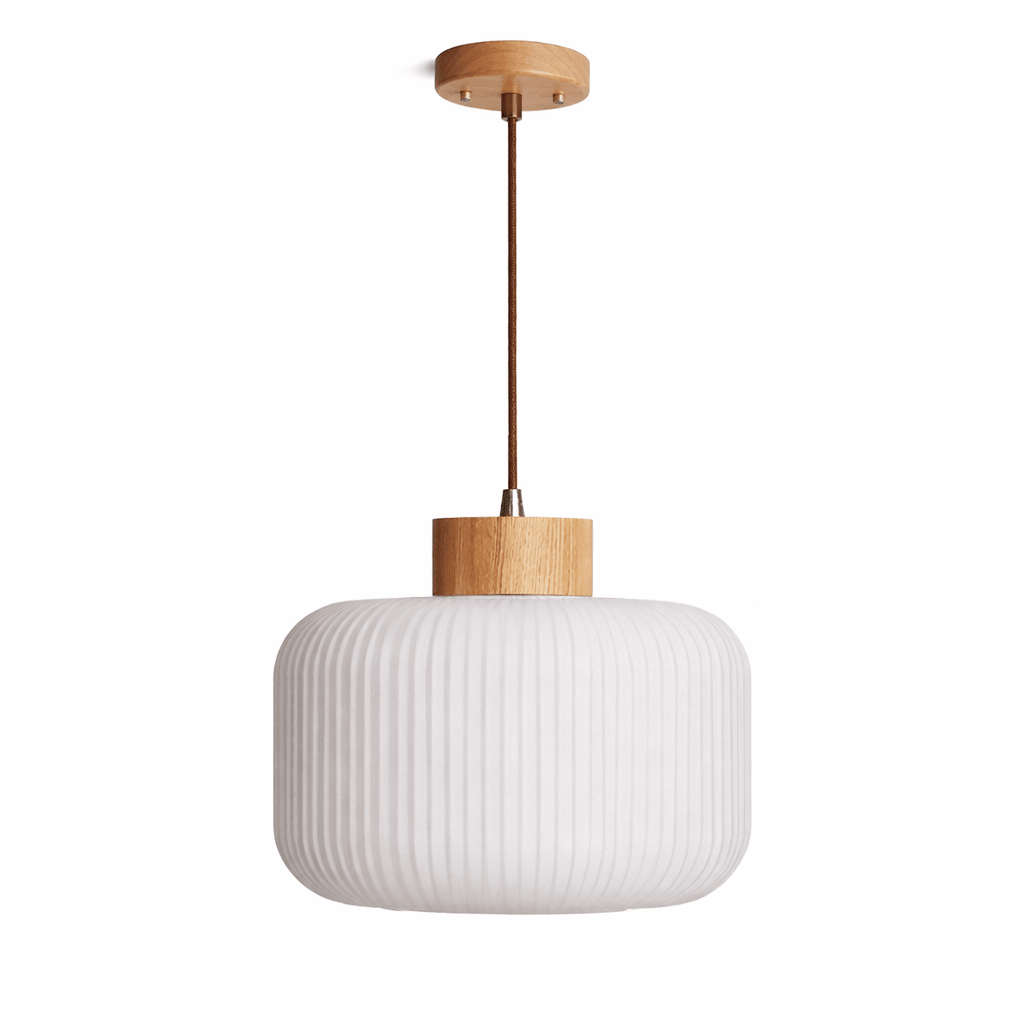 Ribbed Milk Glass Pendant Light — Pendant Light | Maison Monashee — view 4