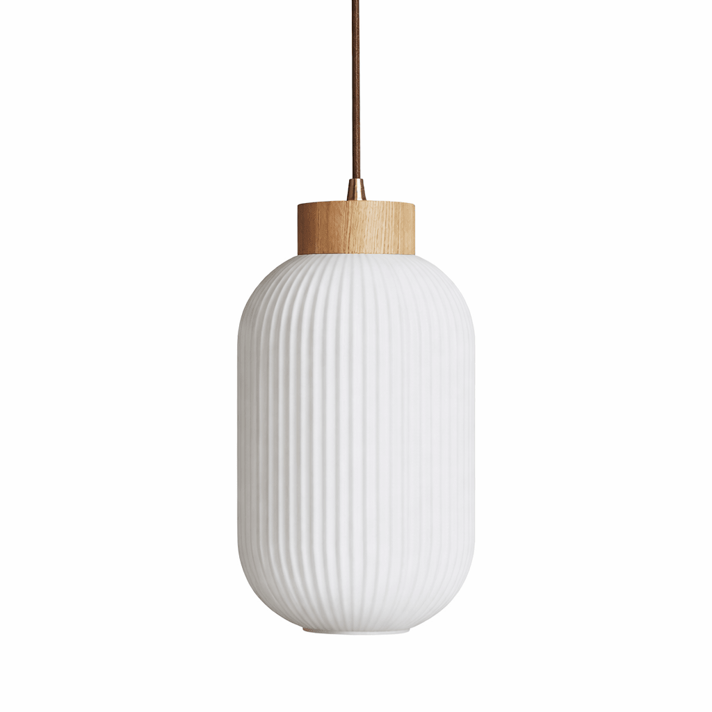 Ribbed Milk Glass Pendant Light — Pendant Light | Maison Monashee — view 5