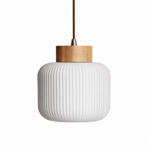 Ribbed Milk Glass Pendant Light — Pendant Light | Maison Monashee — view 7