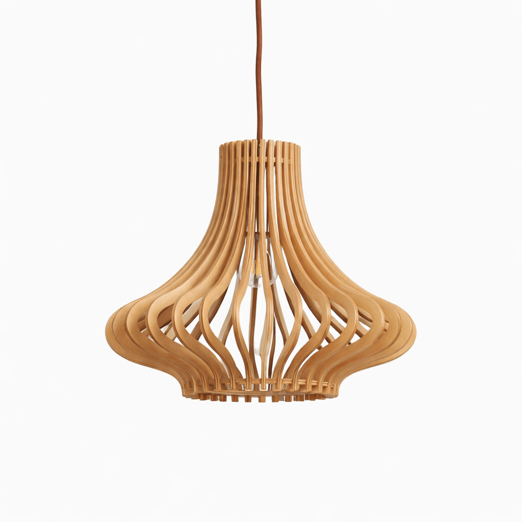 Geometric Wooden Pendant Light — Pendant Light | Maison Monashee — view 9