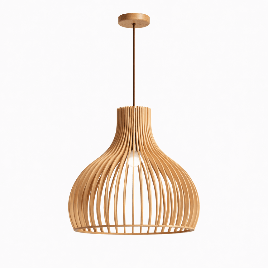 Geometric Wooden Pendant Light — Pendant Light | Maison Monashee — view 17