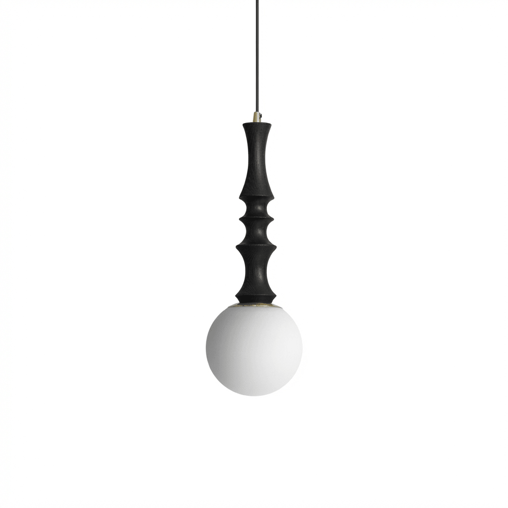 Wood Globe Pendant Light — Pendant Light | Maison Monashee — view 7