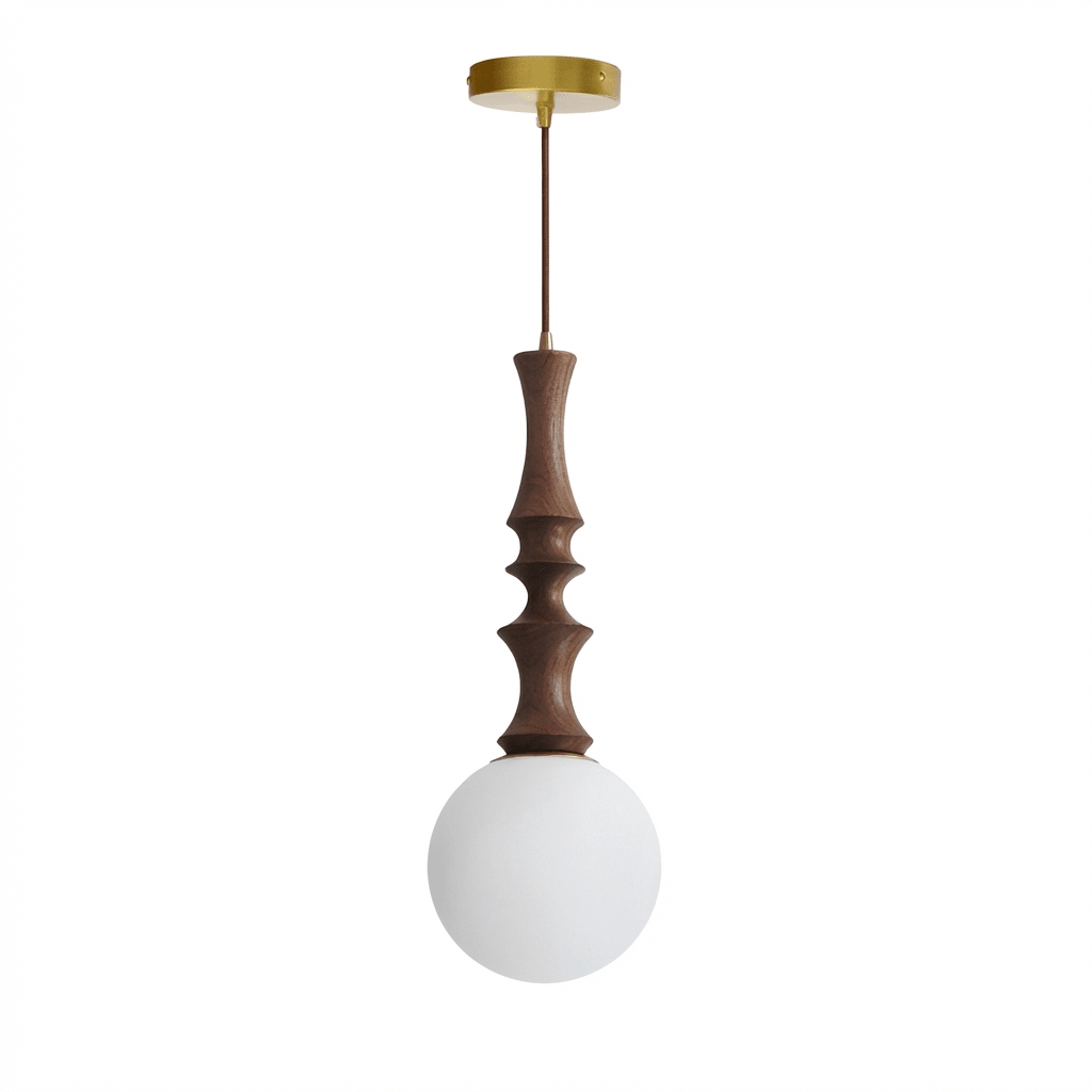 Wood Globe Pendant Light — Pendant Light | Maison Monashee — view 8
