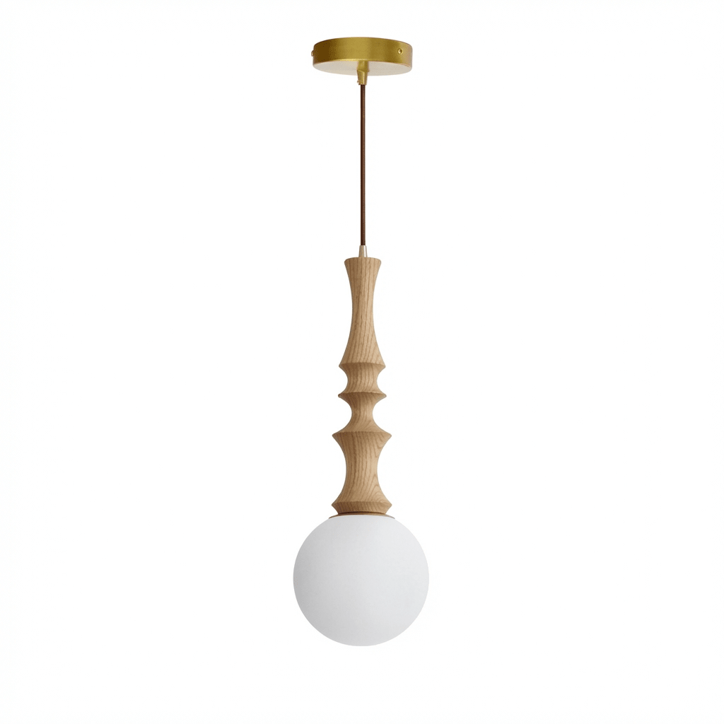 Wood Globe Pendant Light — Pendant Light | Maison Monashee — view 6