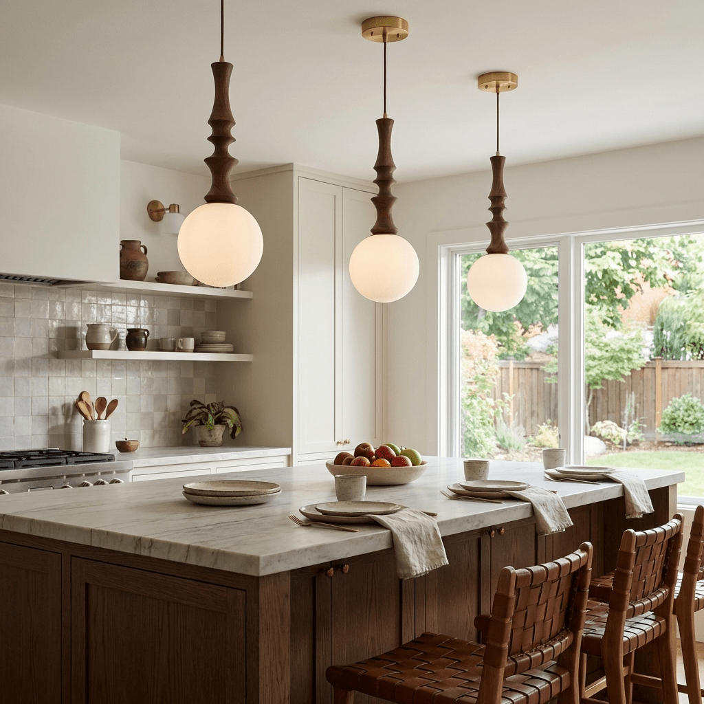 Wood Globe Pendant Light — Pendant Light | Maison Monashee — view 3