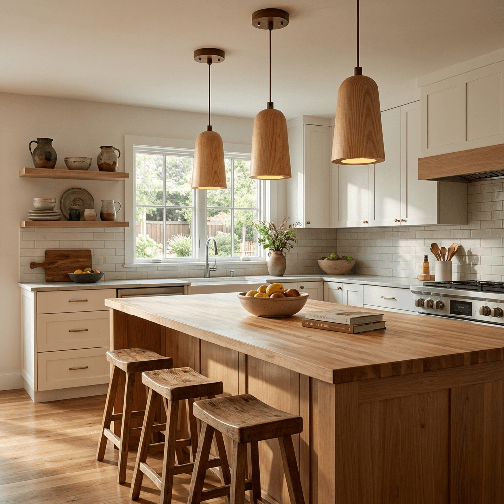 Small Wood Pendant Light — Pendant Light | Maison Monashee — view 3