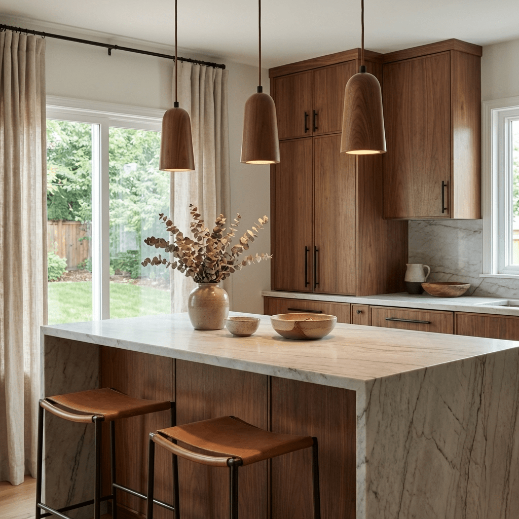 Small Wood Pendant Light — Pendant Light | Maison Monashee — view 2