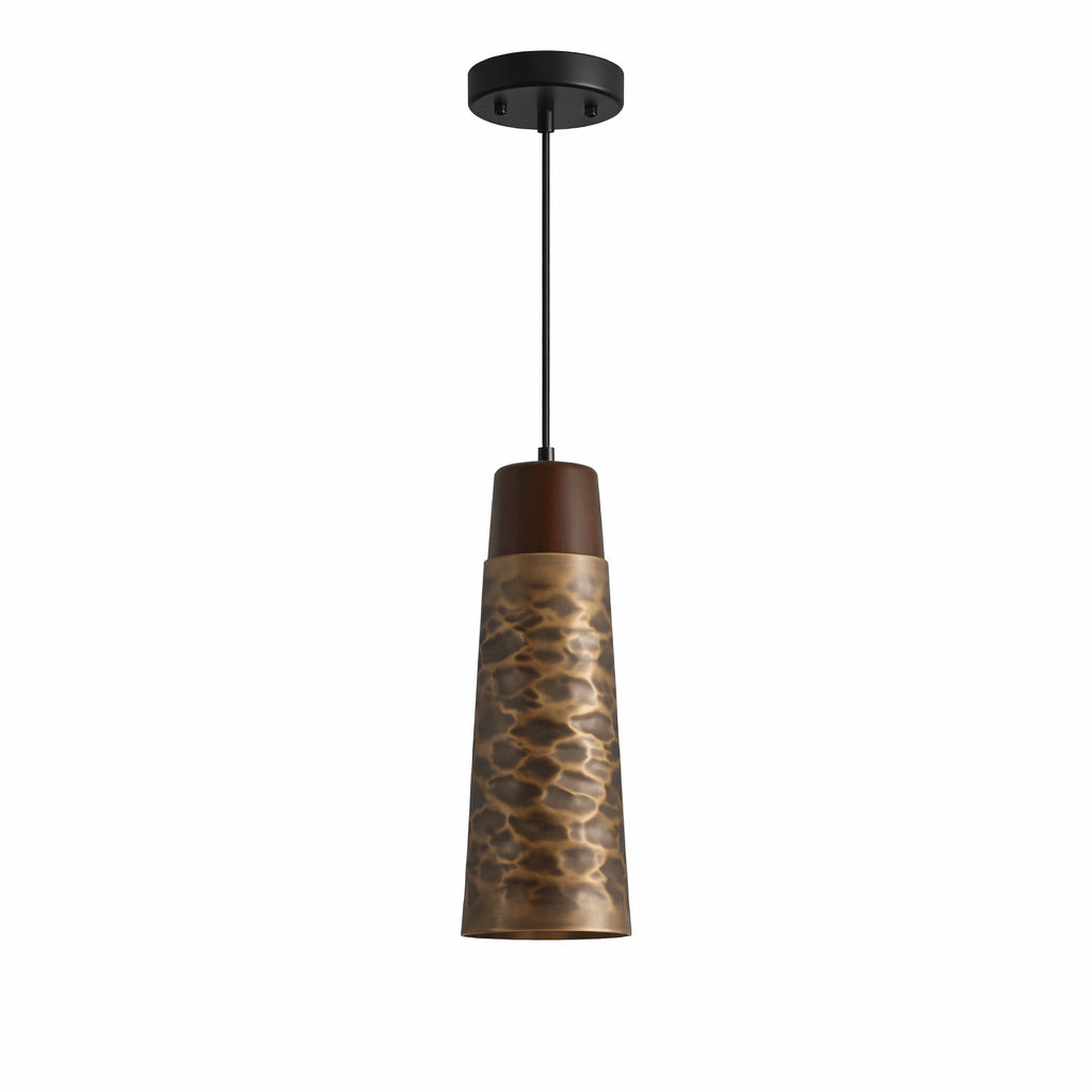 Hammered Brass Pendant Light — Pendant Light | Maison Monashee — view 13