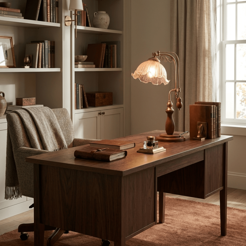 Vintage Gold Desk Lamp — Table Lamp | Maison Monashee — view 6