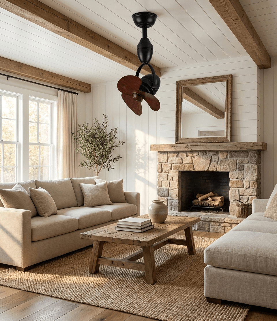 Wood Blade Ceiling Fan No Light — Ceiling Fan | Maison Monashee — view 3