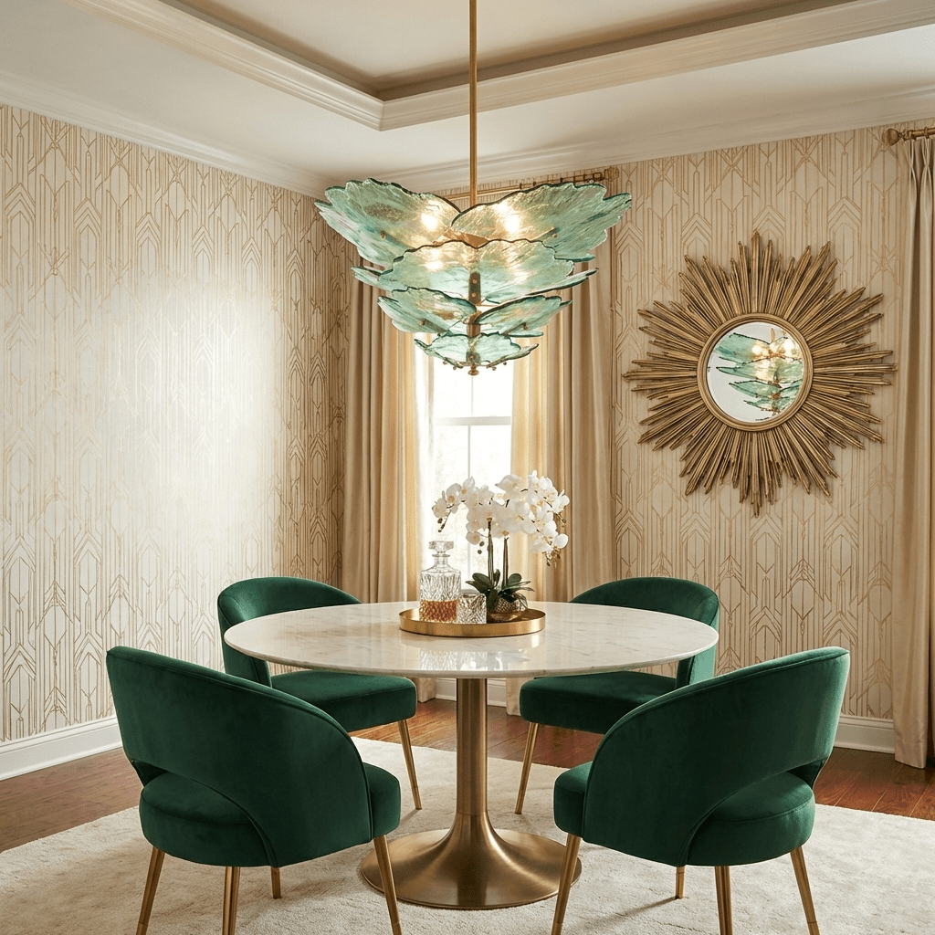 Chandelier with Glass Panels — Chandelier | Maison Monashee — view 7