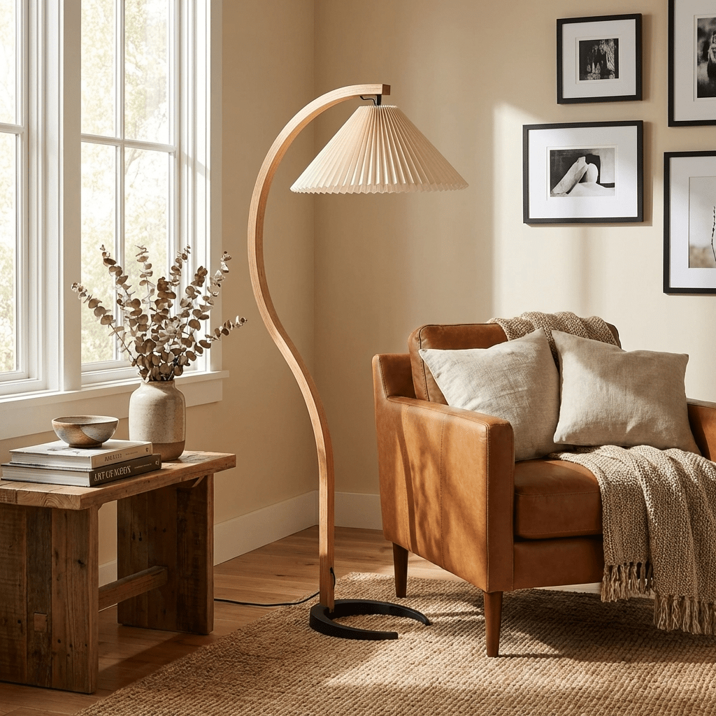 Scandinavian Wood Floor Lamp — Floor Lamp | Maison Monashee — view 3